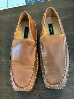Alfani Men's Brown Leather Slip-On Loafers